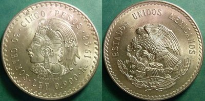 Mexico Cuauhtémoc 5 Pesos 1948.jpg