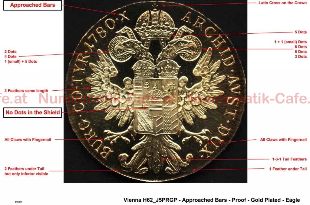 SF - Vienna - H62 J5PRGP - Approached Bars - Proof - Gold Plated - Eagle LR