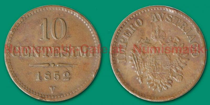 10 Centesimi, 1852V