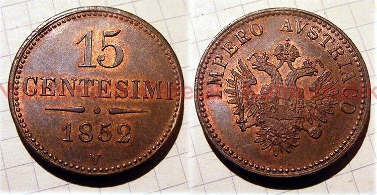 15 Centesimi 1852 V