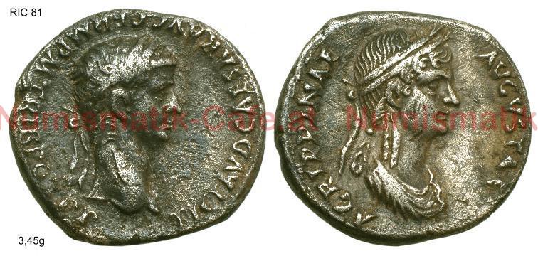 CLAUDIUS und AGRIPPINA MINOR - Denar - ROMA- RIC I/81