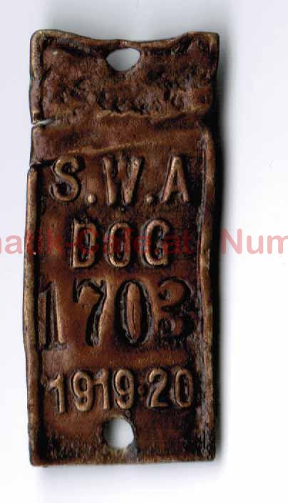 DSWA Hundemarke 1919-20, Hochformat