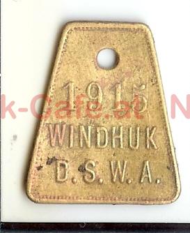 DSWA Hundemarke Windhuk 1915