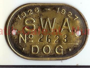 SWA Hundemarke 1926 - 1927