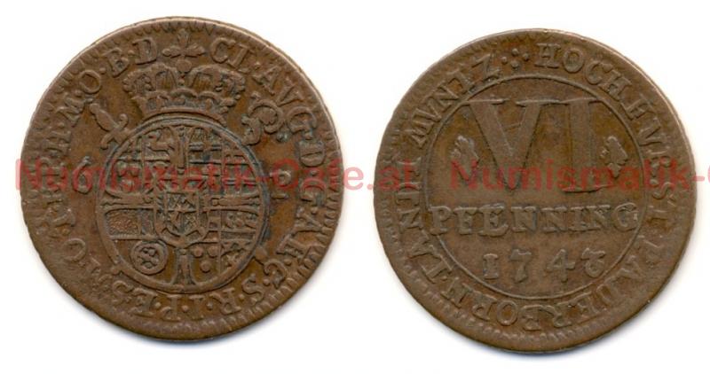 #S271Aa 6 Pfennig 1743