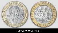 50 Schilling, 1999, Johann Strauss jr.