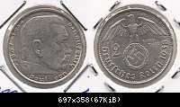 J.366 2 Reichsmark 1938 B