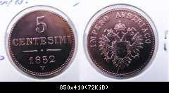 5 Centesimi 1852 V