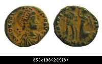 Honorius AE3 Constantinopel - VIRTVS EXERCITI - RIC X, 61