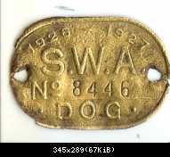 SWA Hundemarke 1926-27, 8446
