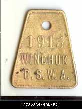 DSWA Hundemarke Windhuk 1915