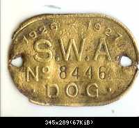 SWA Hundemarke 1926 - 1927