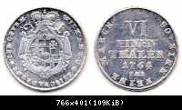 #S296Aa 1/6 Reichstaler 1764