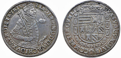 Ehz. Ferdinand II. Taler o.J. (Ital. Beischlag) ,  ss.+R , 29,78g ,.JPG