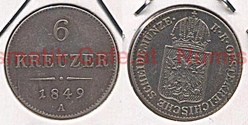 6 Kreuzer 1849 A Wien