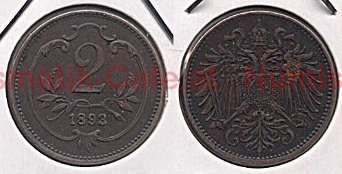 2 Heller 1893 Wien