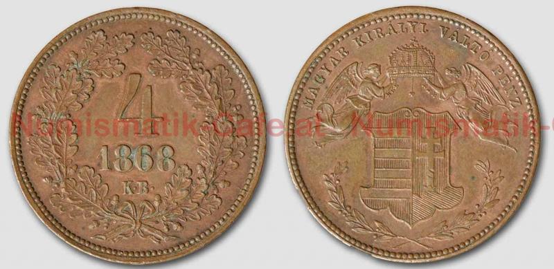 4 Krajczár 1868 KB