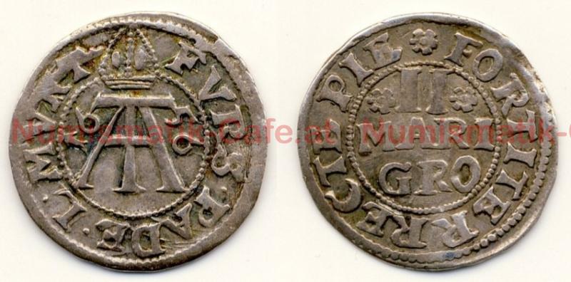 #S134Aa 2 Mariengroschen (= 1/18 Taler) 1656